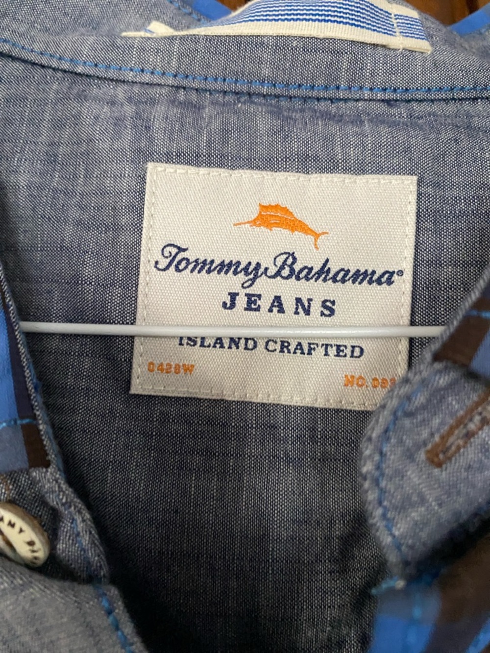 Tommy Bahama Blue and Brown Check Button-Down Shirt - Picture 2 of 6